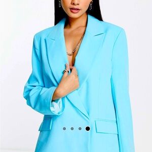 Oversized blazer in Turquoise
